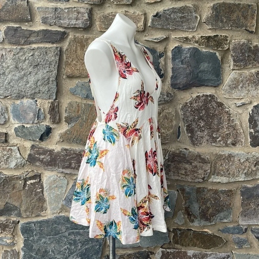 Free People NWT 'Thought I Was Dreamin' Strappy Floral Print Mini Dress Size L